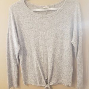 soft Grey long sleeve bottom knot top